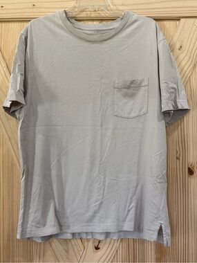 Banana Republic Authentic Tee Mens Large Gray 100% Supima Cotton‎ Pocket T-Shirt